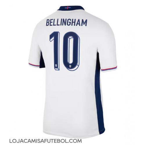Camisa de Futebol Inglaterra Jude Bellingham #10 Equipamento Principal Europeu 2024 Manga Curta